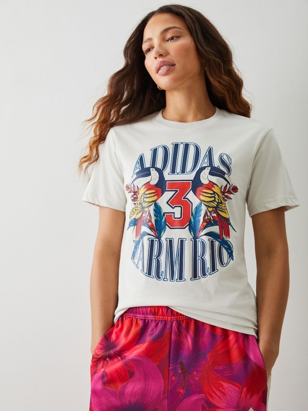 NWT. Adidas x Farm Rio. Florida Graphic Tshirt. Size Large.